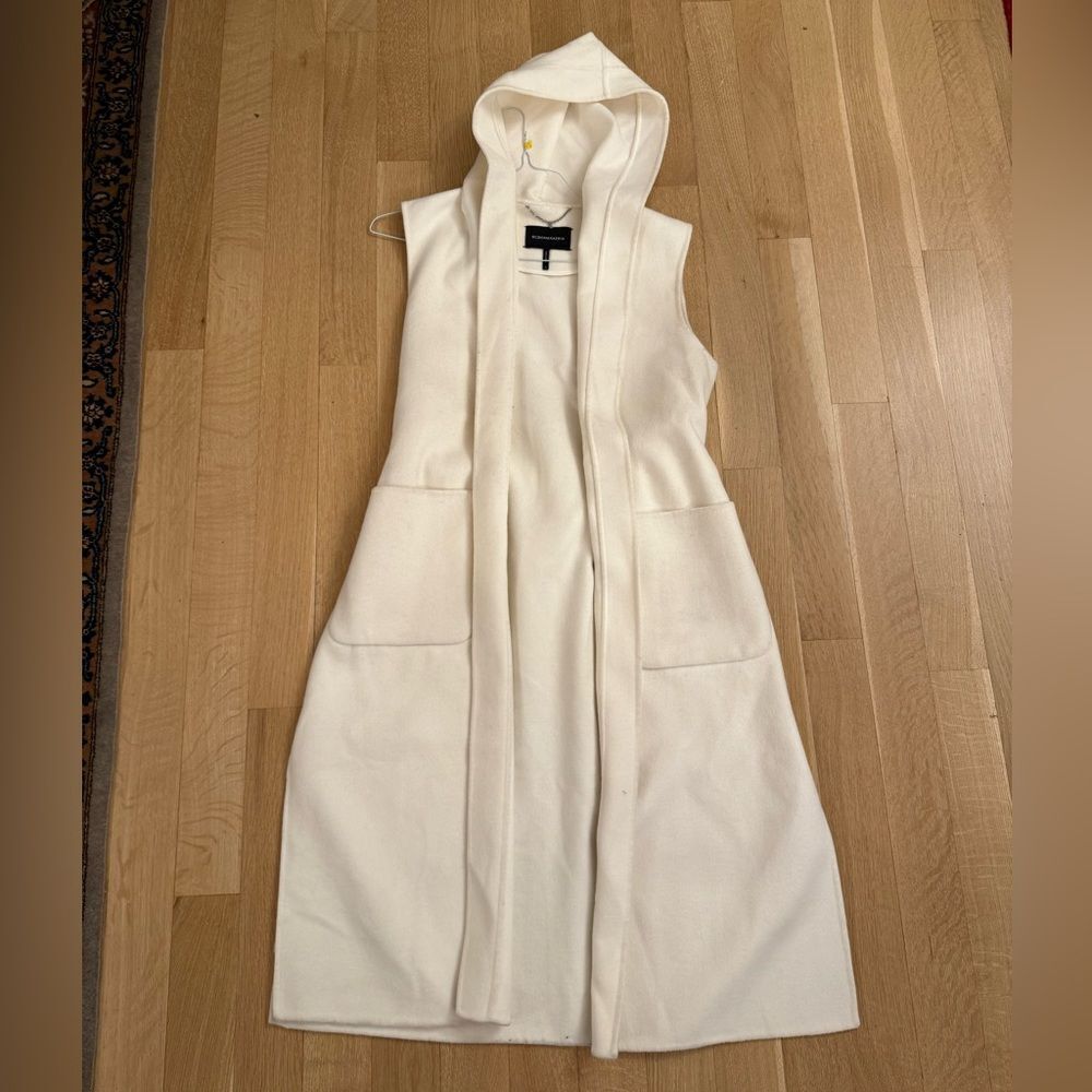 BCBGMaxAzria Cream Hooded Vest
